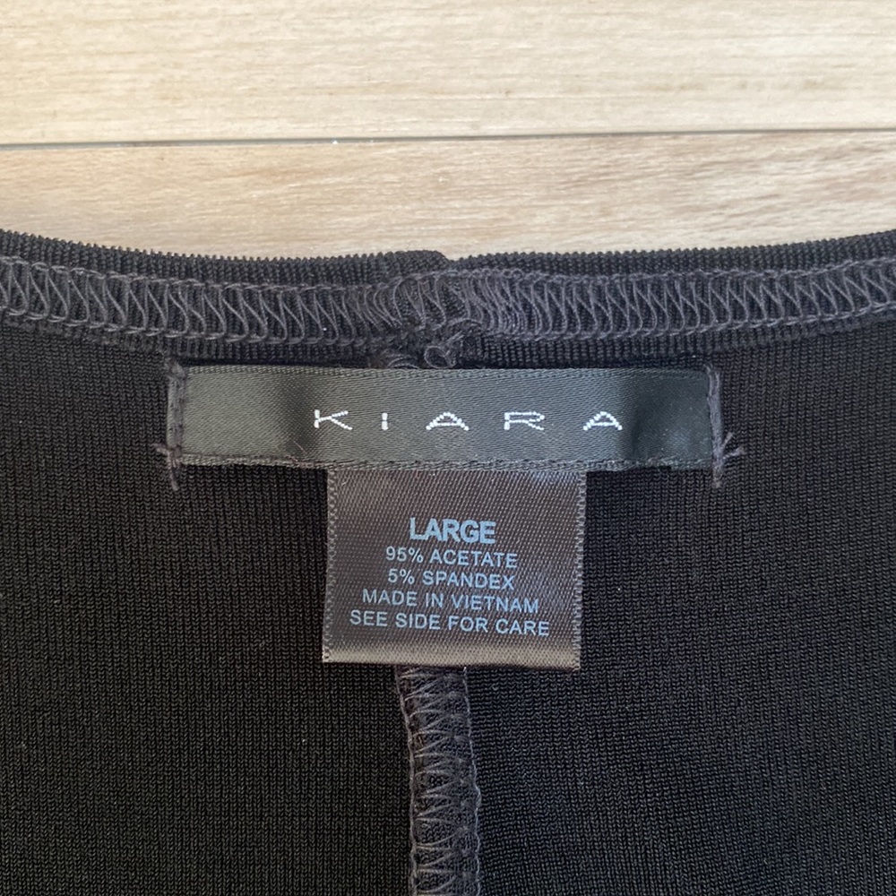 Kiara Womens Size L Black Slinky Dress. 3/4 sleeves. Lightweight and comfy. - Picture 10 of 11